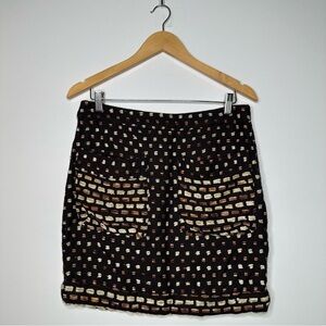Billy Reid Anthropologie Swiss Dot Front Pocket Mini Skirt Size 8